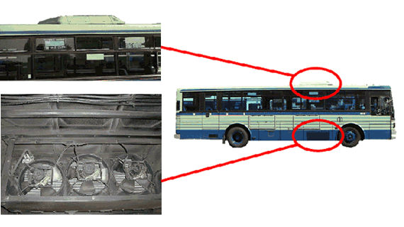 ツーステップバスのクーラー設備