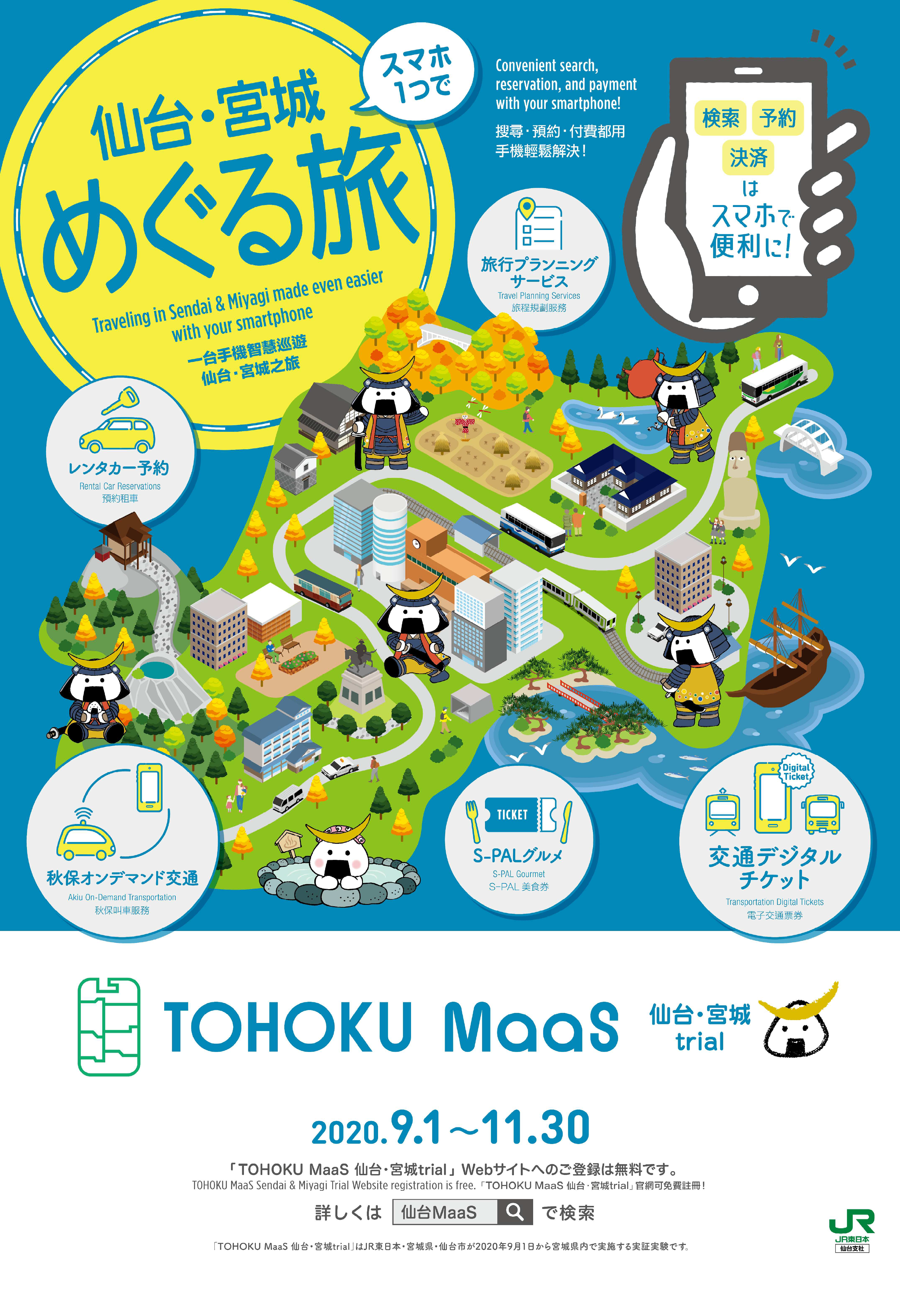 TOHOKU MaaS仙台・宮城trialポスター