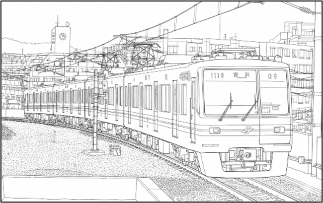地下鉄南北線1000N系車両のぬり絵